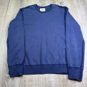 Reigning Champ Mens Blue Crewneck Preppy Hand Crafted Pullover Sweatshirt Size M